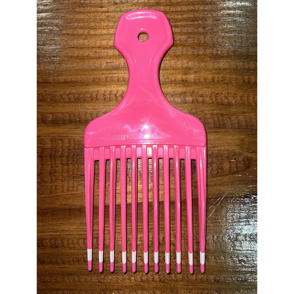 Vintage 1980s Hair Lift Comb Plastic 6" Pic Pick Pink White Color Dip 4345608‎
